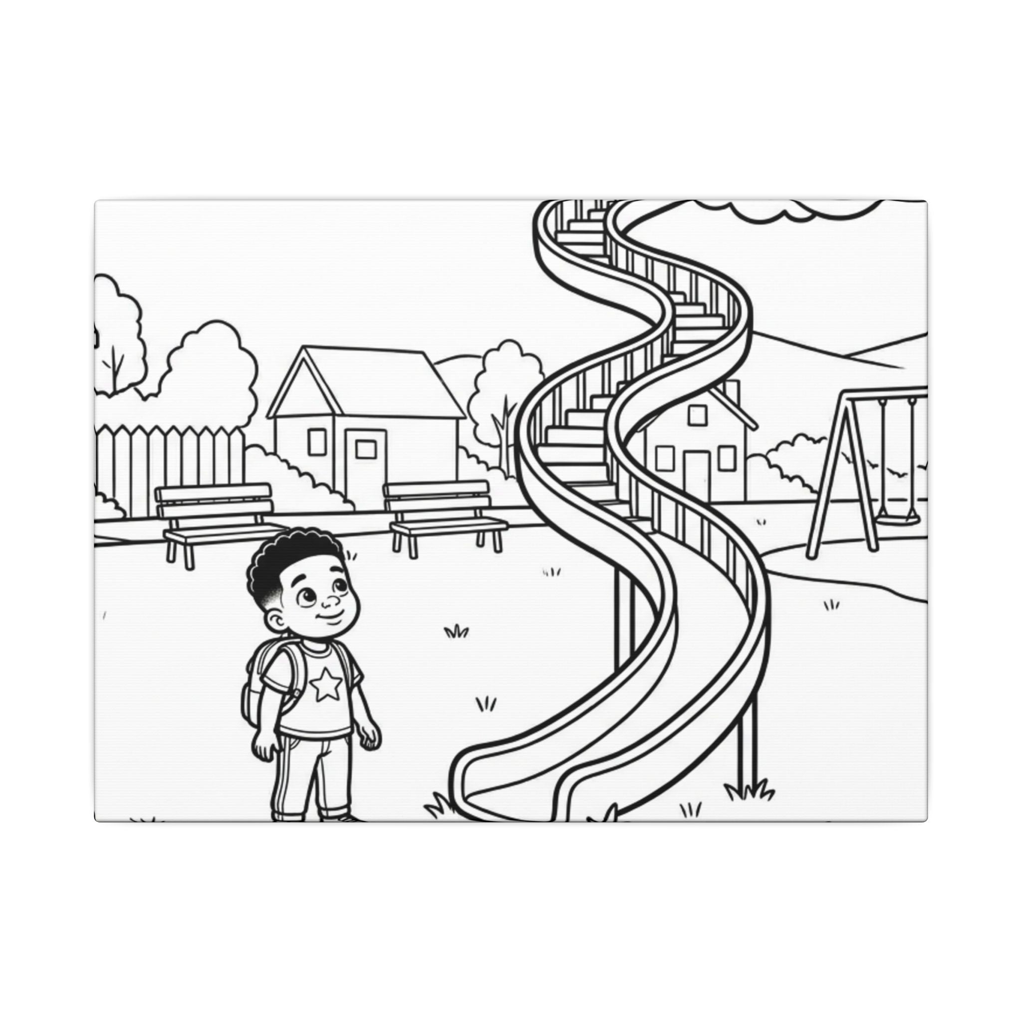 The Slide Canvas Painting , 0.75" (Multi-Size)