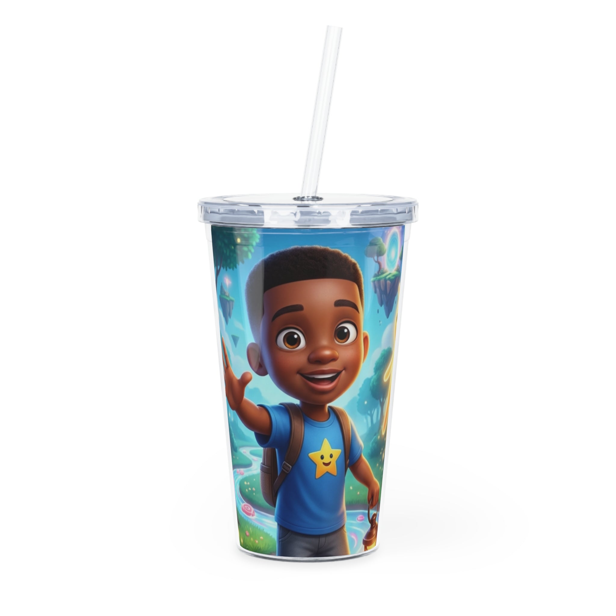 Plastic Tumbler with Straw