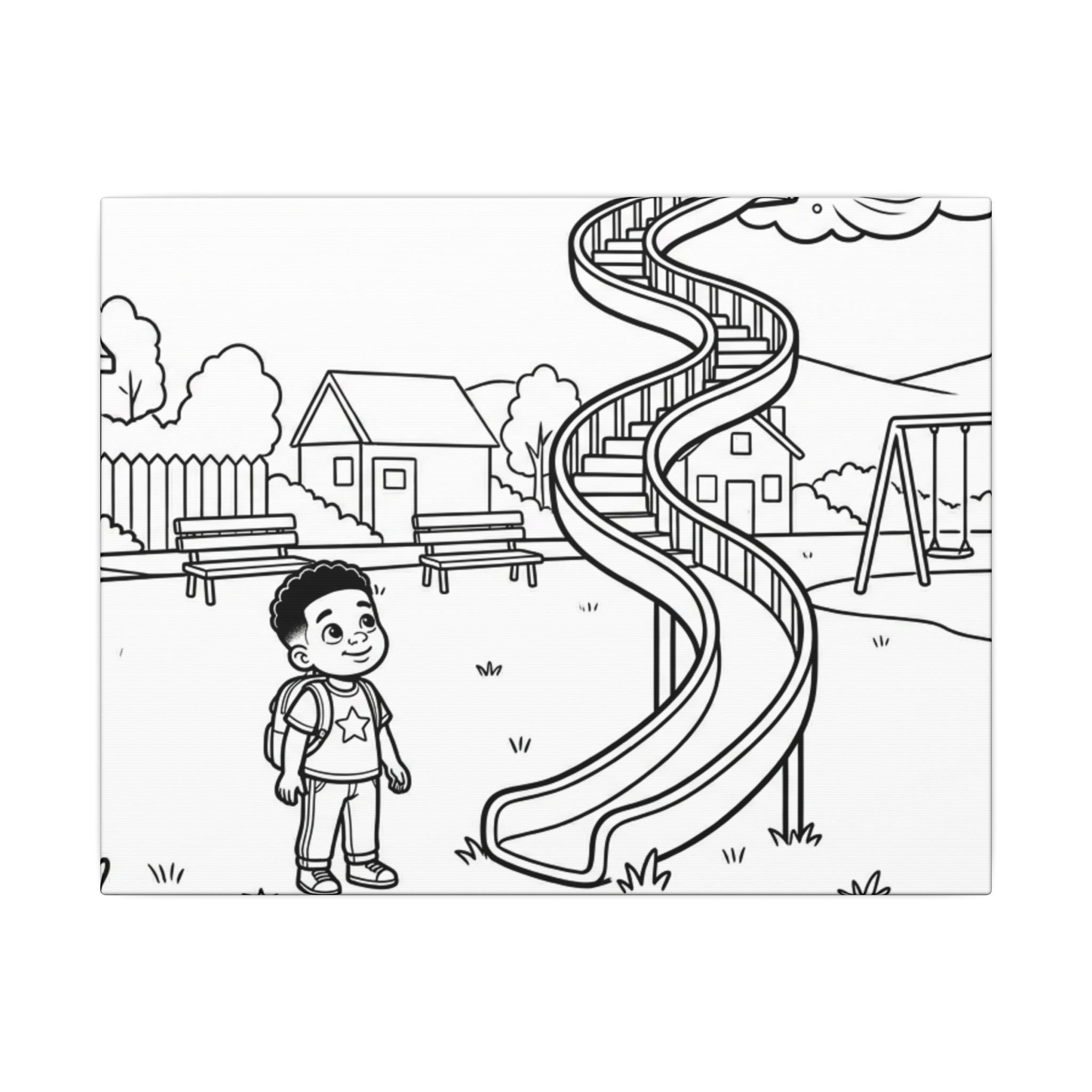 The Slide Canvas Painting , 0.75" (Multi-Size)