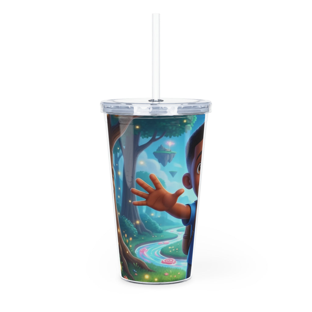 Plastic Tumbler with Straw