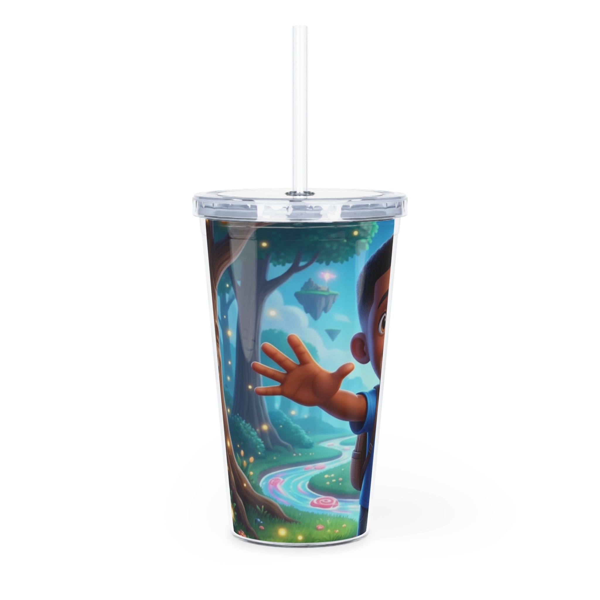 Plastic Tumbler with Straw
